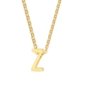 Minimalist gold-plated letter Z pendant necklace crafted from polished titanium steel - Letter Z / Gold