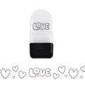 Detail of cartoon rolling stamp tool with LOVE heart pattern for DIY journaling - Heart