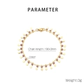 Dettaglio del bracciale dorato con gocce e perline viola incluse le misure 190x3mm - Stile con perline rosa (KB169142-Z)