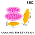 Pink silicone mold for croissant and cream shapes including 5cm resin finish - B282 Croissant / Pink