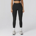 High-waisted seamless black yoga leggings with scrunch butt lifting for women - S / Bottoms / Premium Black