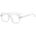 Lunettes anti-lumière bleue à monture carrée tendance en PC transparent avec charnières métal - Transparent