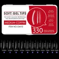 Guía de tallas con medidas de largo y ancho para uñas postizas de acabado mate esmerilado - SOFT GEL TIPS 10