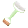 Green and white plastic lattice pastry roller with wooden handle for baking dough - Plastic Rolling Cutter + Small Roller / Green