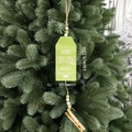Decorazione natalizia in legno verde con perline e clip per albero di Natale - Verde Erba