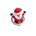 Anello di Babbo Natale per bambini in morbida gomma con fascia in metallo colorato - Portatovaglioli Babbo Natale