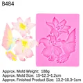 Moule en silicone avec colibri et fleurs de lys pour décoration de gâteau DIY - Style 1 Colibri Et Fleur (B484) / Rose
