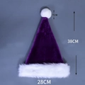 Purple plush Christmas hat with white faux fur trim and dimensions 38x28cm - 38*28cm / Deep Purple Long Plush Kids