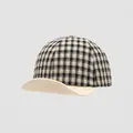 Detalle de gorra para bebé a cuadros blancos y negros con visera de algodón beige - 48cm (5-18 Meses) / Cuadros Negros (Ala Beige)