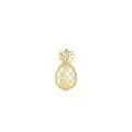 Single S925 silver pineapple stud earring with gold plating and sparkling zircon stones - Pineapple Shape-Gold (RHE867G) / 925 Silver