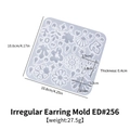 DIY silicone mold for geometric drop earrings with floral and star shapes - Irregular Earring Mold ED#256