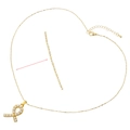 Collana vintage francese placcata in oro 18K con ciondolo di perle e catena a sfere - Oro