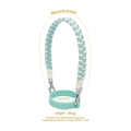 Manico in paracord intrecciato blu e crema con anello in silicone per tazze da 40oz - Verde