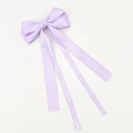 Elegante lavendel satijnen haarclip met lange zijden linten voor een zoete minimalistische stijl - Paars