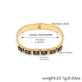 Dimensioni dettagliate del bracciale in acciaio dorato con pietre di vetro blu - Pietra di Vetro Blu / Oro