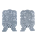 Molde de silicona para soporte de libros en resina con patrones florales y borde ondulado - Juego de soporte de libros n.º 2