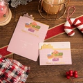 Pink 3D pop-up Christmas card with gift box design and golden Merry Christmas text - Christmas Gift【Pink】