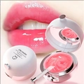 Peach moisturizing lip mask set in pink with silicone brush and built-in mirror - Juicy Peach Lip Mask-Jelly Moisturizes