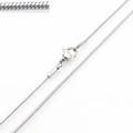 Silver stainless steel snake chain necklace with secure lobster clasp close-up detail - 1.2mm Steel Color Square Snake Chain