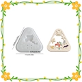 Translucent triangle silicone mold for Christmas candle holders with snowflake and star designs - Christmas Gift Lid