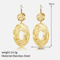 Large 14K gold plated stainless steel hollow geometric earrings 94mm x 40mm - 13# Gold Hollow Geometric Dangle Earrings