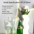 Small white wavy ceramic vase 26cm tall with matte finish for modern home decor - Small Wave / White
