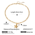 Dettaglio del ciondolo a stella marina e perla placcato oro 18K con misure precise - Stile Collana Stella Marina Perla Oro (JDNW2403077)