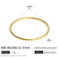 Polished 18K gold plated stainless steel bangle with 60mm diameter and 3mm width details - Gold