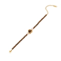 Maillard style tiger eye beaded bracelet with cat eye heart and gold S925 accents - Heart Shaped Brown Gemstone Style (5#)