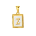 Halskette aus Gold-Edelstahl mit quadratischem Perlmutt-Anhänger Buchstabe Z - Buchstabe Z