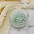 Candela peonia verde chiaro in ciotola di vetro martellato, candela profumata 296g - Vetro con Trama a Onde Verde (Tè Verde al Gelsomino)