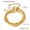 Makroansicht des mehrlagigen goldenen Schlangenkettenarmbands mit technischen Maßen - Gold 6-lagiges Armband (2 mm) / 6 Schichten/2 mm