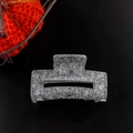 Silberne Halloween Haarklammer mit schwarzem Spinnennetzmuster und Glitzereffekt - Silberner Glitzer mit schwarzem Spinnennetz