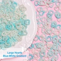 Blue and white gradient heart-shaped pearl resin beads for DIY hair accessory making - Large Heart Pendant / Gradient Blue-White