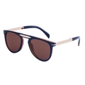 Occhiali da sole aviator vintage pieghevoli con montatura nera e lenti marroni - Esterno Nero Interno Tè
