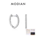 Minimalist S925 sterling silver U-shaped moissanite earrings with GRA certificate - S925 Sterling Silver (D Color VVS1 Moissanite)