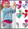 Mini heart-shaped flip sequin crossbody bag for kids in multiple vibrant colors - Set of 6 Colors