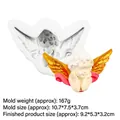 Cupid Engel Silikonform für Fondant und Schokolade DIY mit weißem Finish und Goldflügeln - 5# Grau 19-130 Groß / Grau
