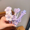 3-piece purple headband set for girls featuring floral patterns and plaid bows - 07# Purple Bow
