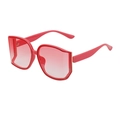 Occhiali da sole rossi oversize con lenti sfumate rosa e dettagli in metallo oro - Rosa Solido Sfumato Rosa