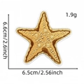 Detailed macro view of starfish embroidery patch with dimensions 6.6cm by 6.5cm - Hawaiian Patch 32# (Starfish)