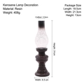 Nordic kerosene lamp resin ornament in coffee brown with vintage gradient glass shade - Retro Kerosene Lamp Ornament (22727 Large)