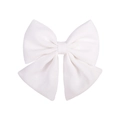 Elegant white chiffon bow hair clip for women with minimalist studio lighting - White (30)