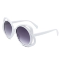 Occhiali da sole ovali bianchi con intaglio e lenti sfumate viola stile alla moda - Bianco (C6)
