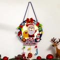 DIY Christmas felt wreath with Santa, penguin, and LED lights for wall decoration - Christmas Penguin (With Lights)