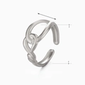 Anillo cruzado de acero inoxidable plateado con diseño entrelazado ajustable - Color Acero