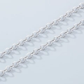 Close-up of silver-toned 304 stainless steel round pearl egg chain links for DIY jewelry - 5mm Beveled Steel Color