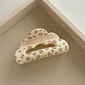Floral and leopard print cream cloud hair claw clip for elegant Korean style updos - 5# Pink Leopard Print Cloud Clip