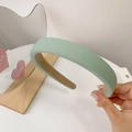 Light green padded headband with smooth fabric finish and premium textured inner lining - Aqua Green