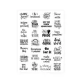 Foglio singolo con 28 adesivi con citazioni motivazionali bianchi e neri per scrapbooking - G005 Citazioni Nero Bianco-A / Nero e Bianco